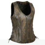 Men Women Leather Vests